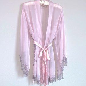 VS Blush Pink Chantilly Lace Robe Kimono One Size